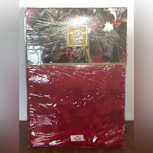 Lenox Holly Damask Tablecloth Red 52"x 70" Oblong